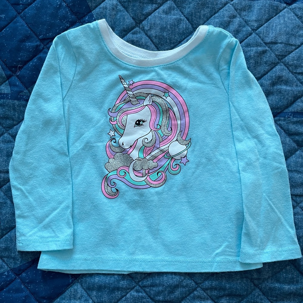 Blue unicorn shirt